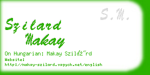 szilard makay business card